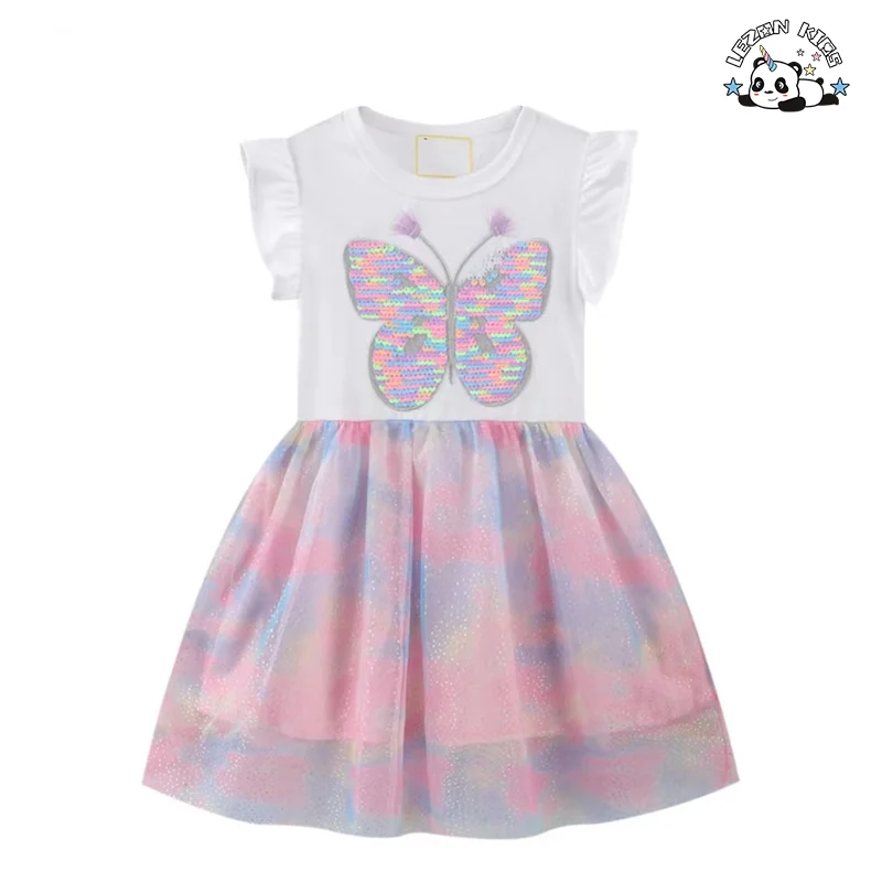 LEZONKIDS - 2024 Hot Sale Summer Dresses for Baby Girls Short Sleeve Sweet Dress Smocked Design Girl Dress